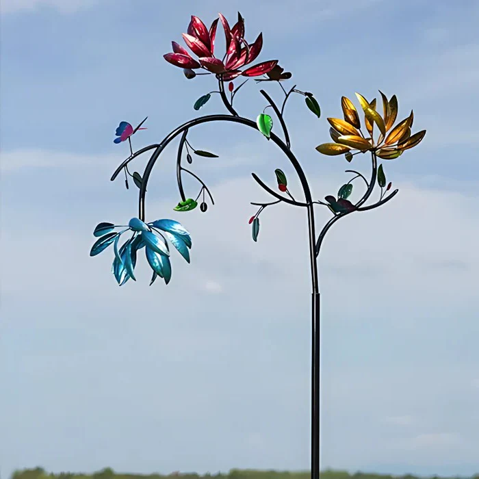 Vibrant Summer Flower Wind Spinner