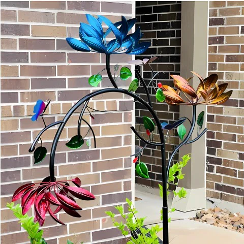 Vibrant Summer Flower Wind Spinner - Image 2