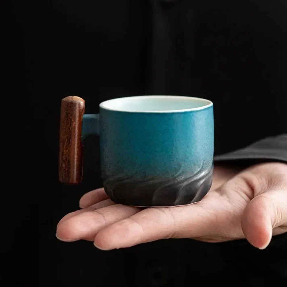Vintage Espresso Cups With Wooden Handle - Image 4