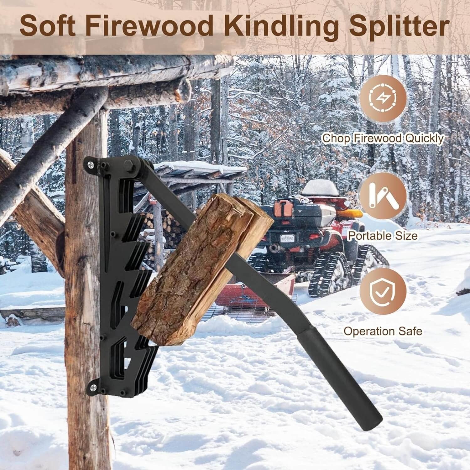Wall Mounted Firewood Kindling Splitter - Image 2