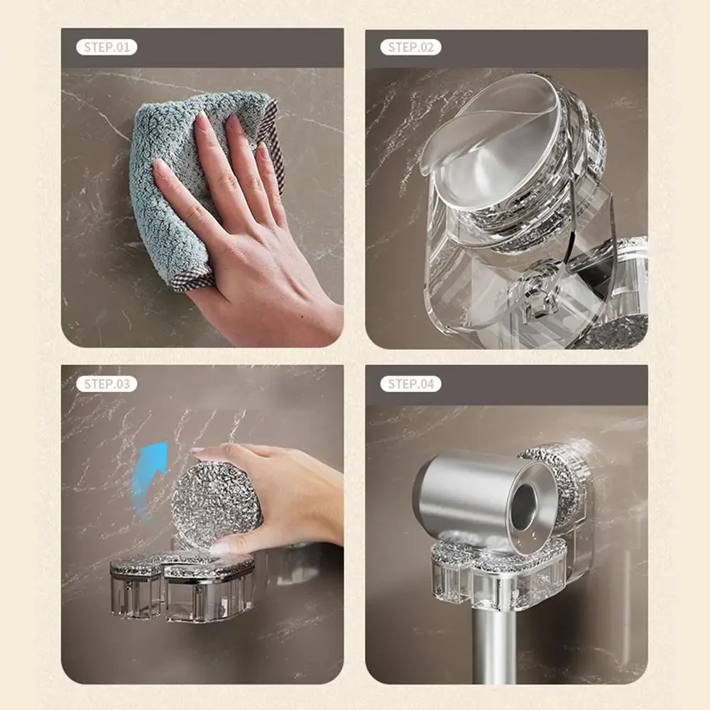Wall-Mounted Hair Dryer Holder with Suction Cup - Image 3