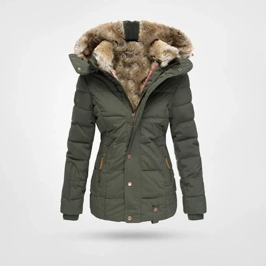 Warm fashionable winter jacket with lining and hood - Image 2