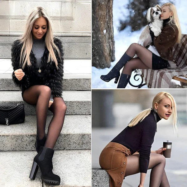 Warm fleece-lined tights - Image 6