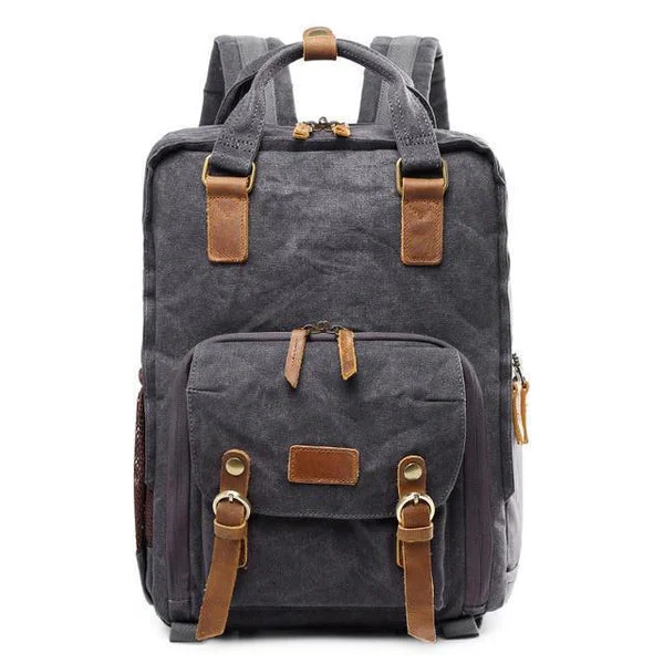 Waterproof Waxed Canvas Camera Backpack - Image 2