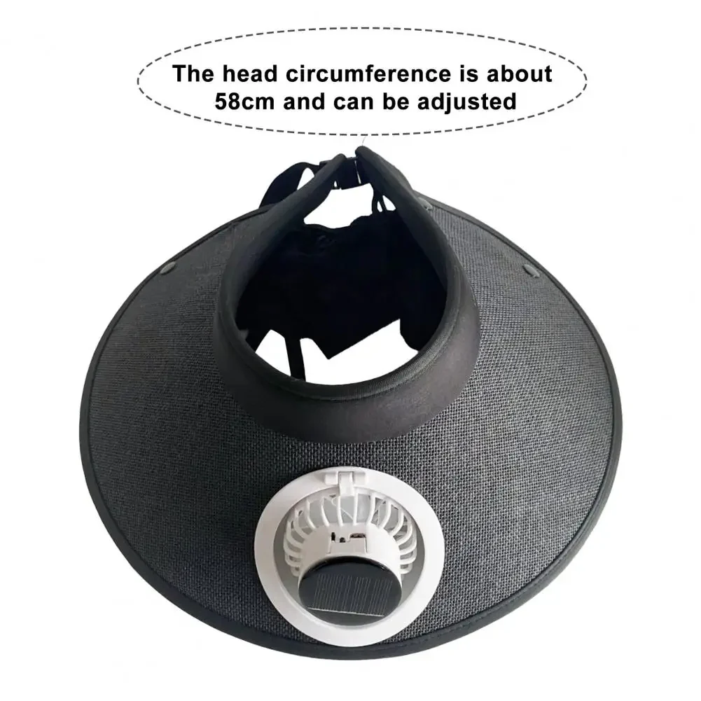 Wide Brim Sun Hat with Solar Powered Fan - Image 2