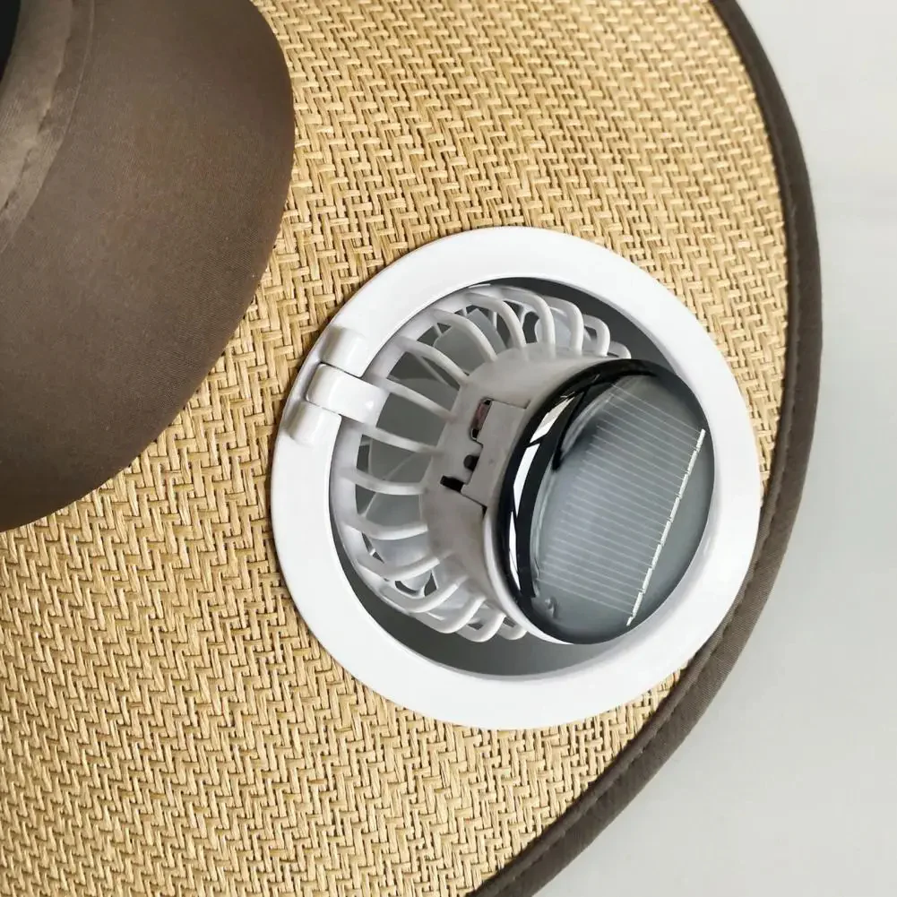 Wide Brim Sun Hat with Solar Powered Fan - Image 4