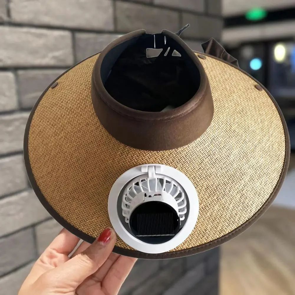 Wide Brim Sun Hat with Solar Powered Fan - Image 6