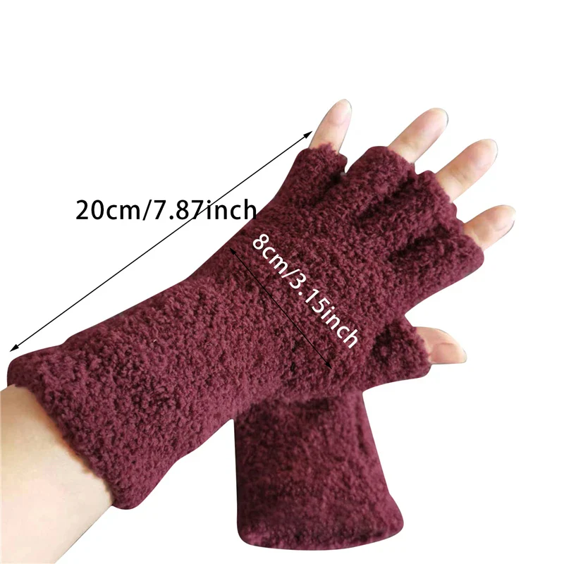 Winter Comfort Knit Half Finger Gloves - Image 4