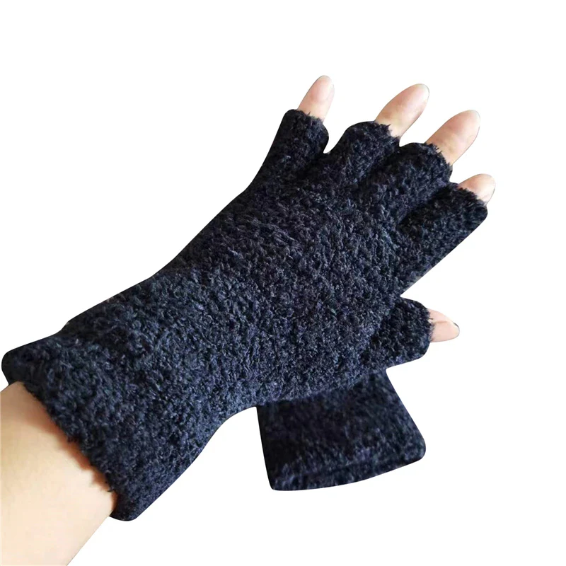 Winter Comfort Knit Half Finger Gloves - Image 5
