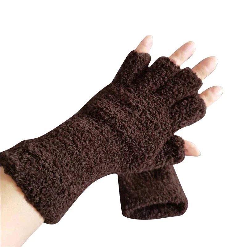 Winter Comfort Knit Half Finger Gloves - Image 6