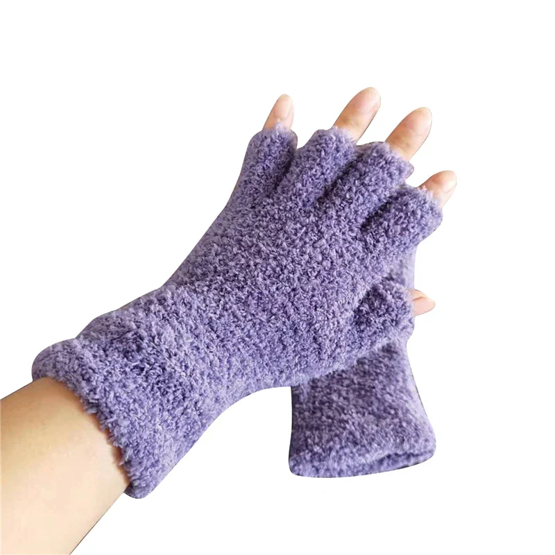 Winter Comfort Knit Half Finger Gloves - Image 7