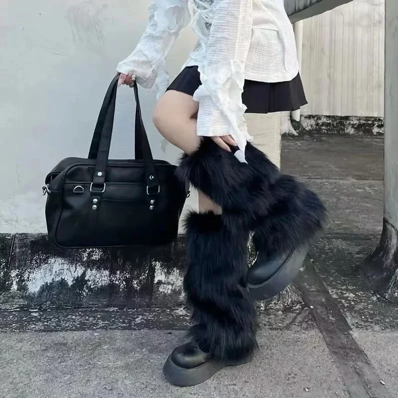 Winter Faux Fur Leg Warmer Boots Cover - Image 2