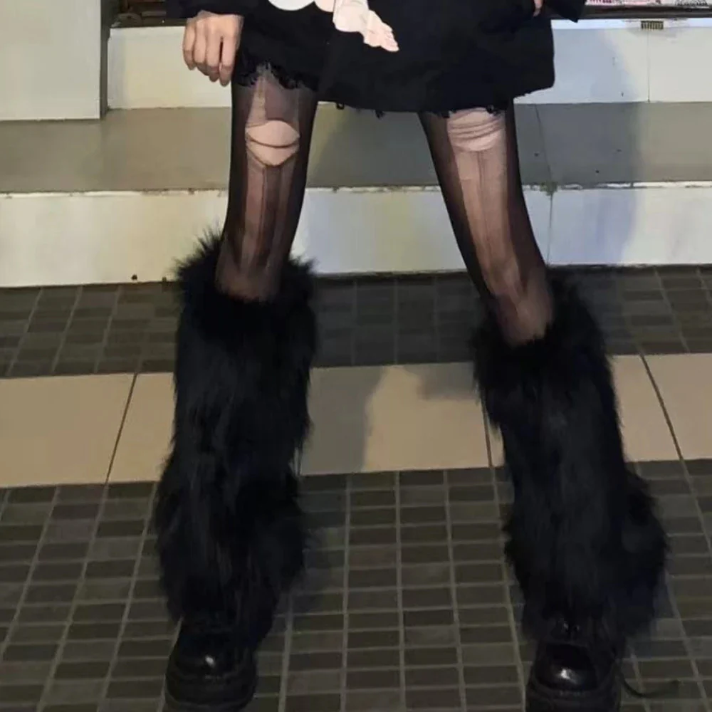 Winter Faux Fur Leg Warmer Boots Cover - Image 4