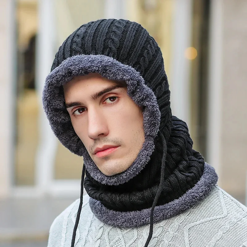 Winter Knit Hat Balaclava with Scarf - Image 2