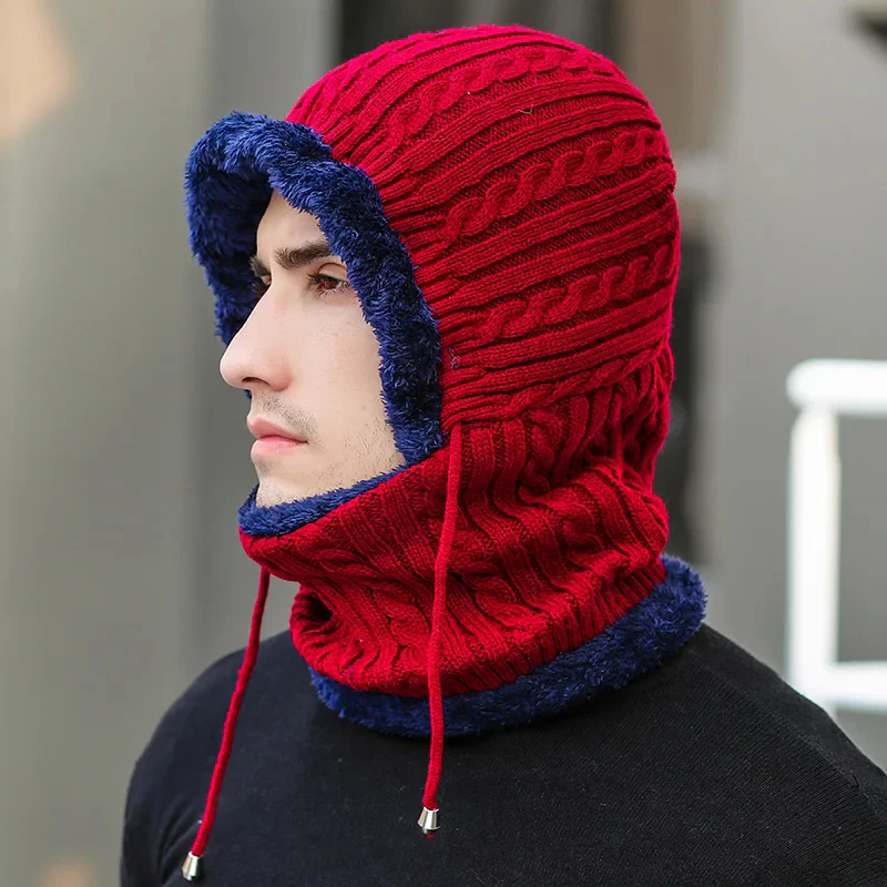 Winter Knit Hat Balaclava with Scarf - Image 3