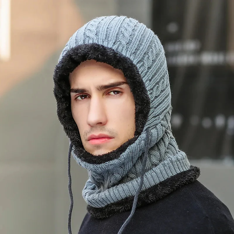 Winter Knit Hat Balaclava with Scarf - Image 4