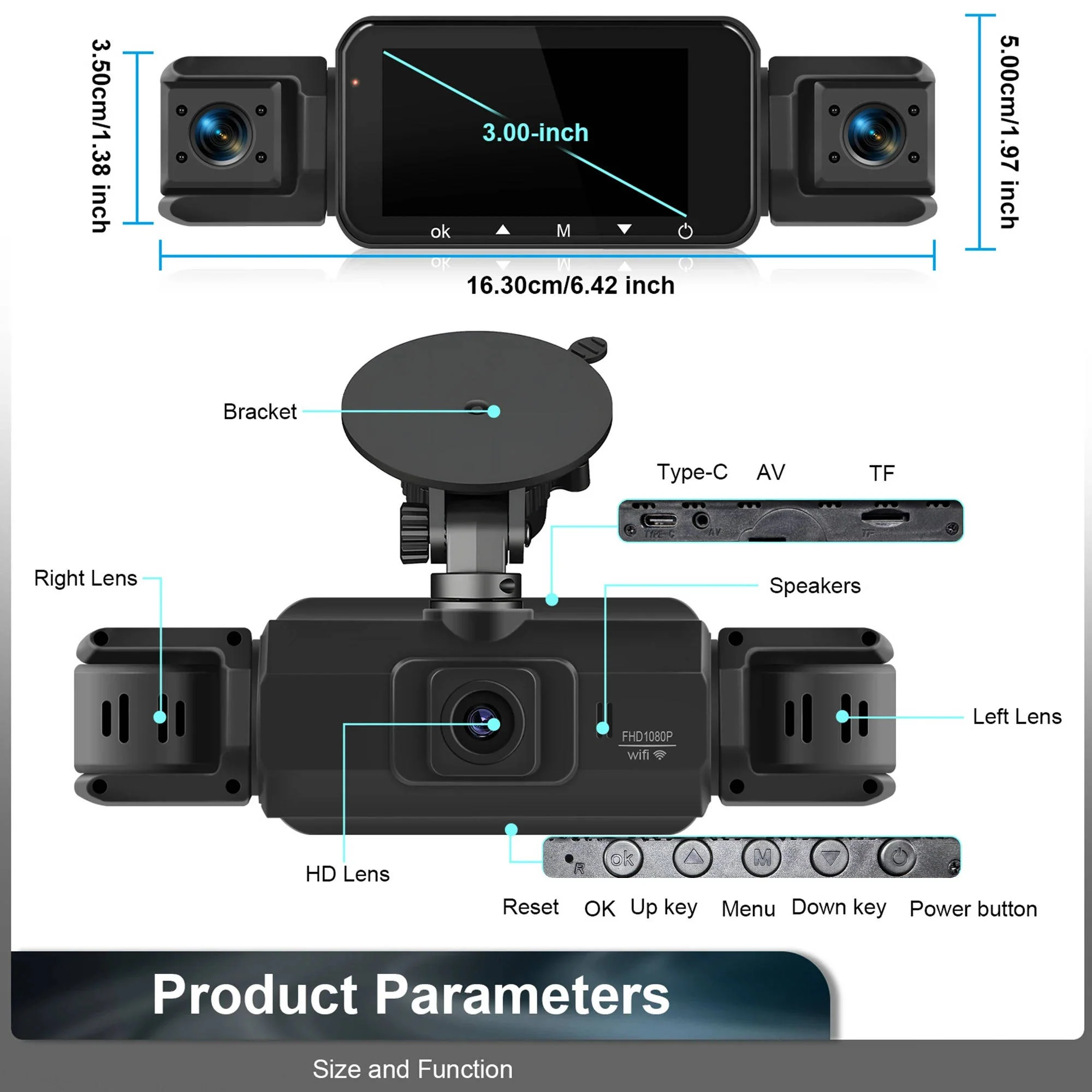 Wireless Car Dash Cam Front And Rear With Night Vision - Image 12