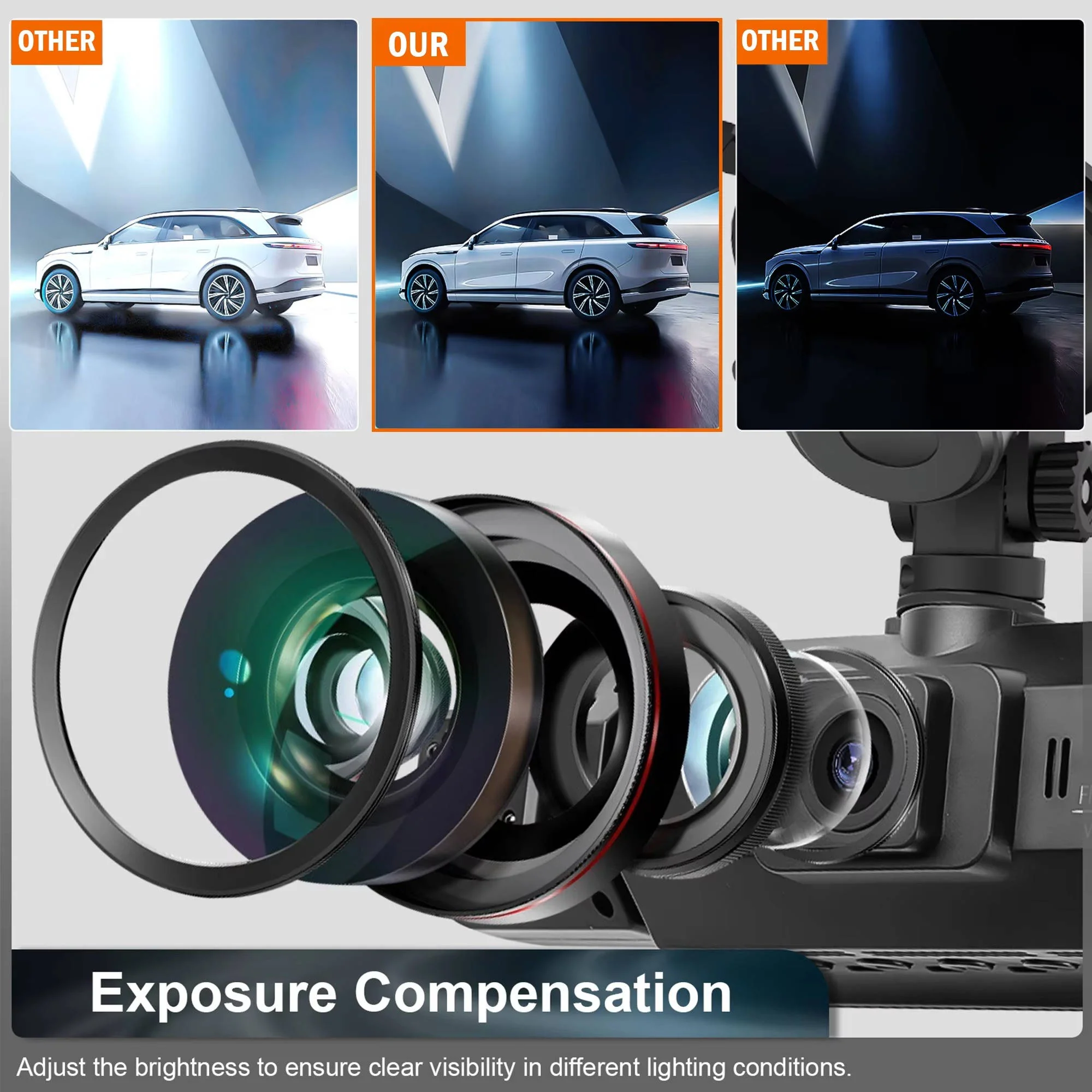 Wireless Car Dash Cam Front And Rear With Night Vision - Image 4