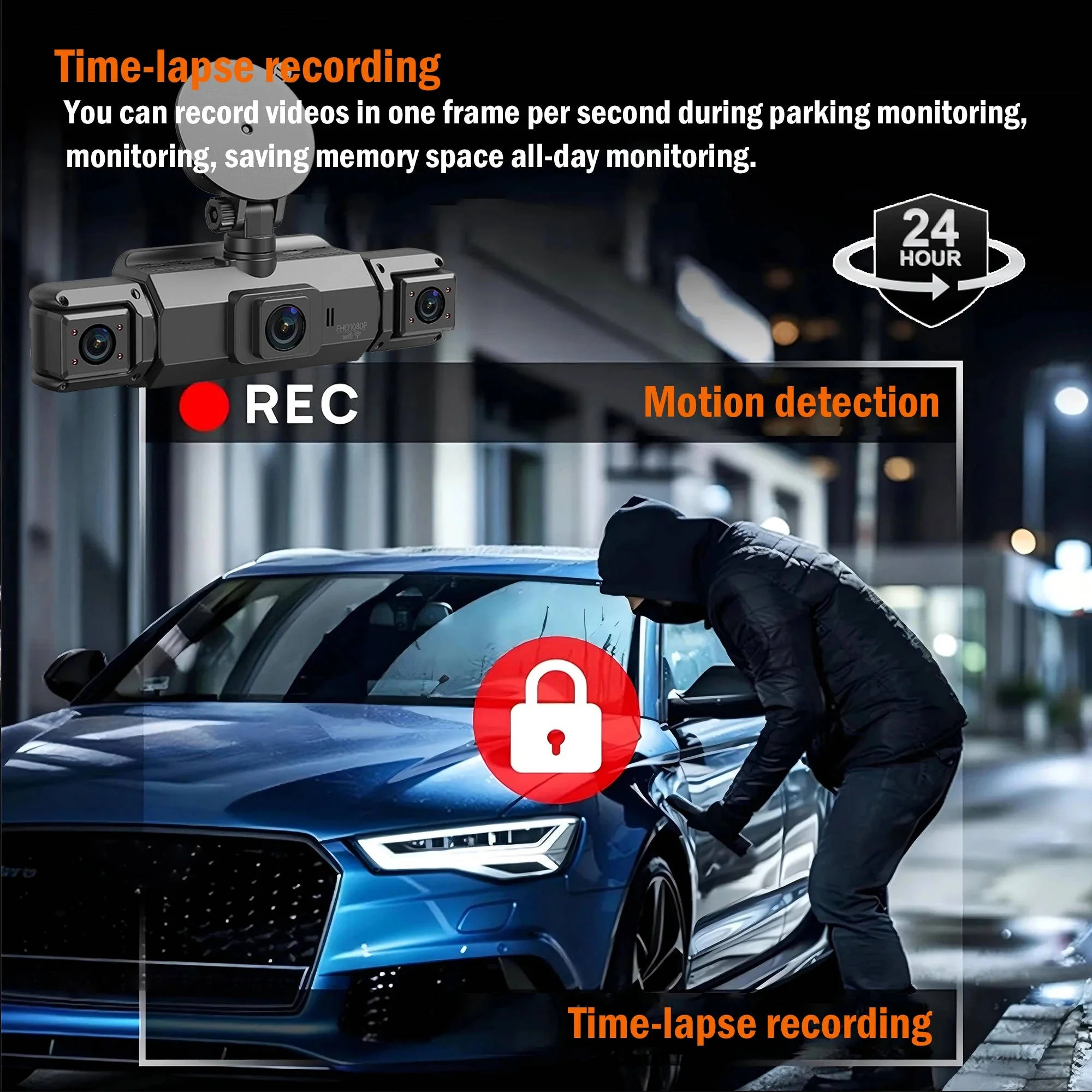 Wireless Car Dash Cam Front And Rear With Night Vision - Image 8
