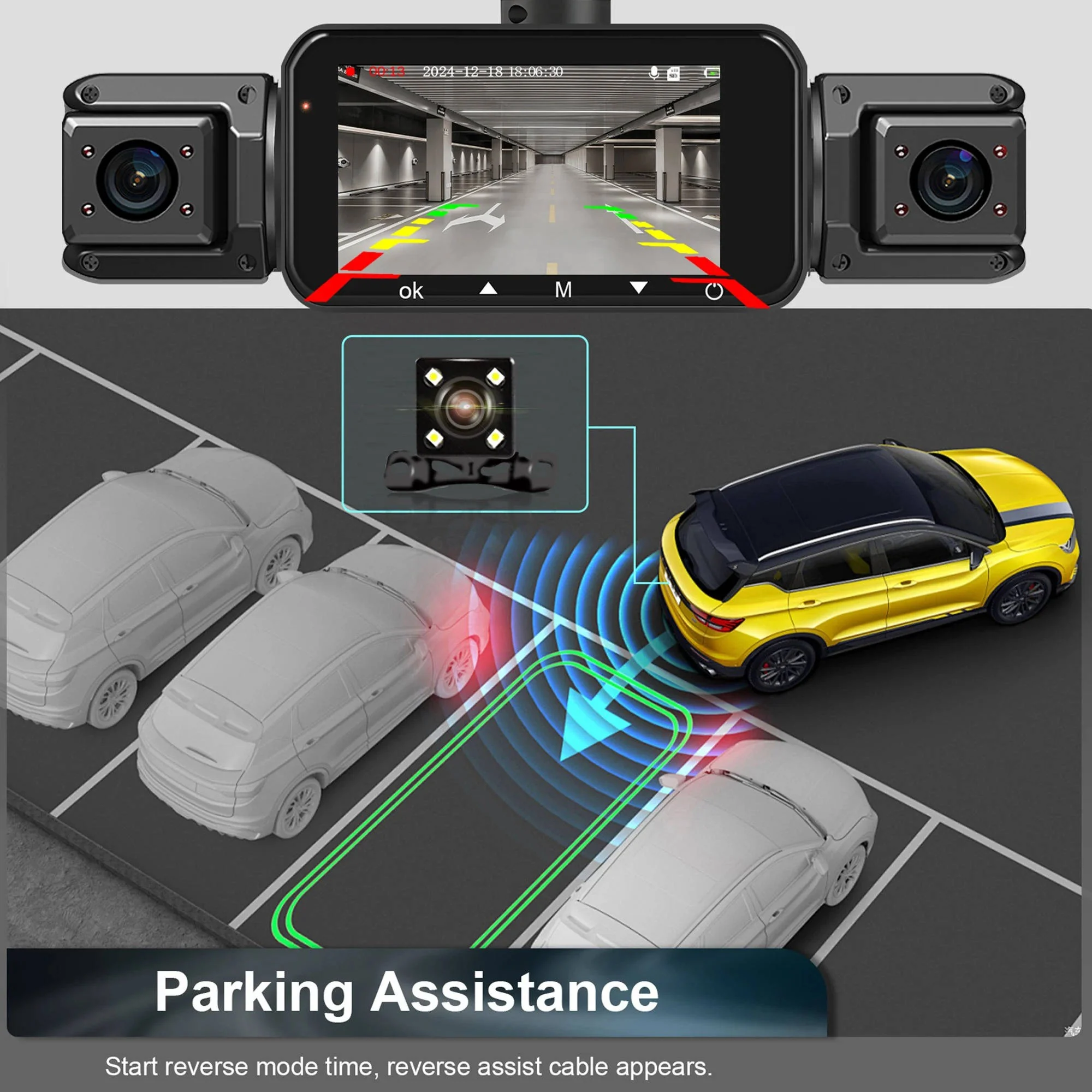 Wireless Car Dash Cam Front And Rear With Night Vision - Image 9