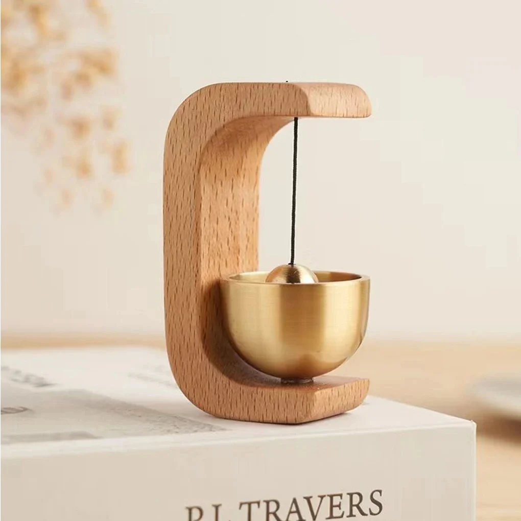 Wireless Door Chime with Brass Bell and Wooden Frame - Image 3