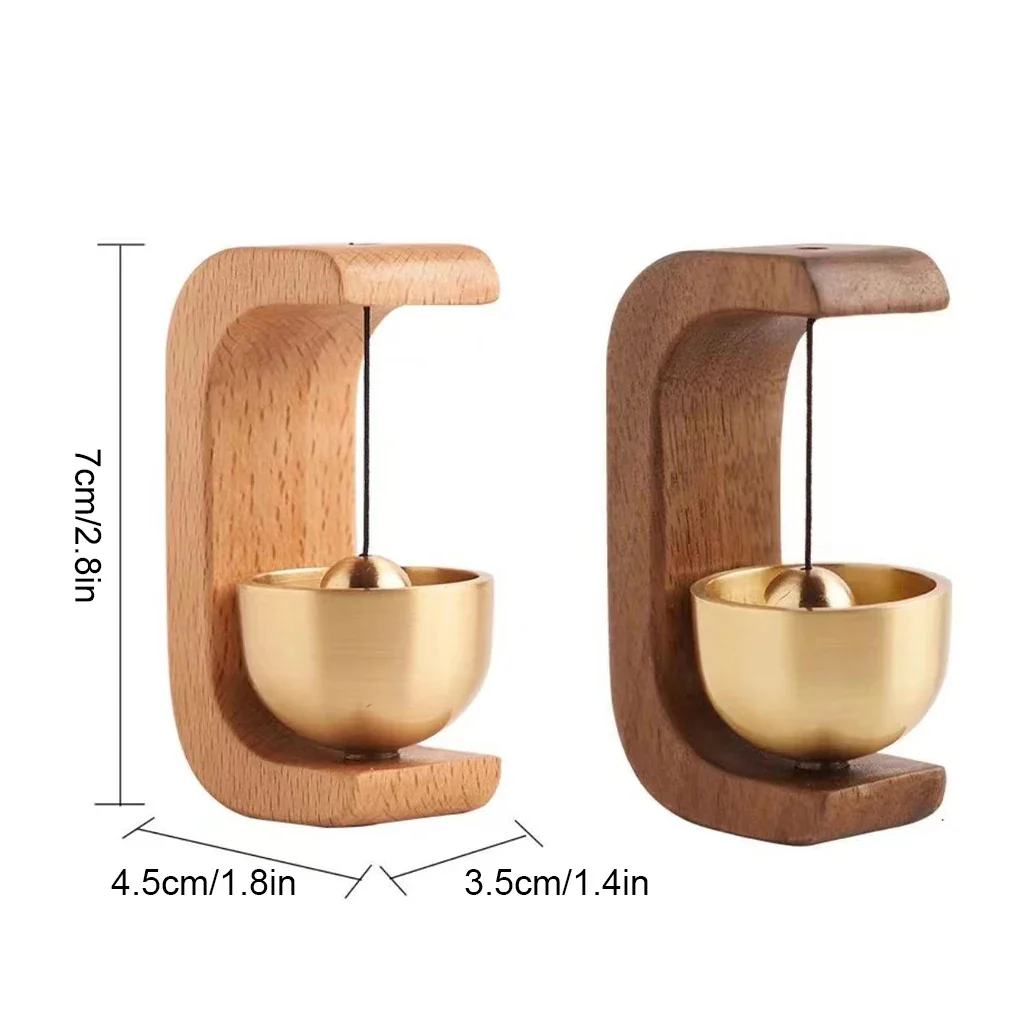 Wireless Door Chime with Brass Bell and Wooden Frame - Image 4