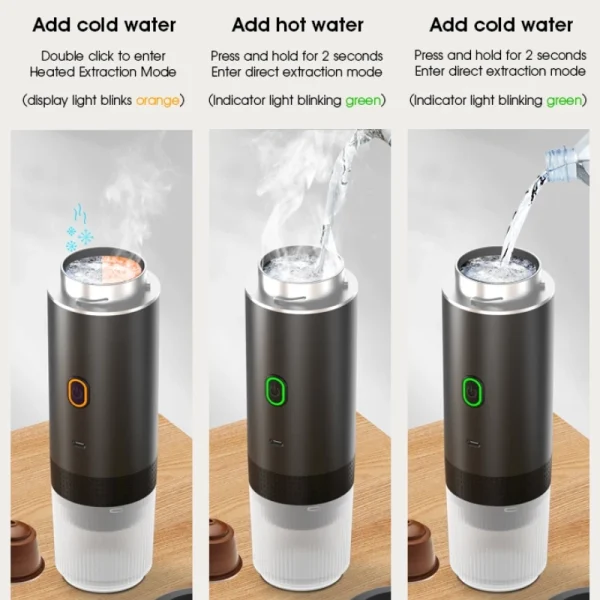 Wireless Espresso Coffee Machine Portable 3 in 1 Coffee Maker with Capsule and Powder - Image 7