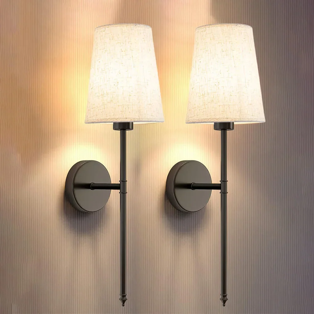 Wireless Fabric Wall Light (SET OF 2 + 2 BULBS FREE) - Image 2