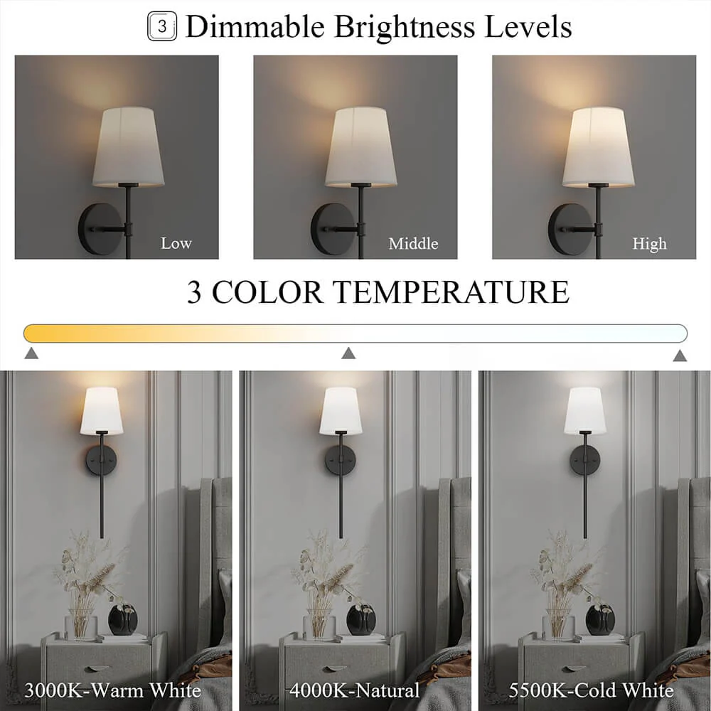 Wireless Fabric Wall Light (SET OF 2 + 2 BULBS FREE) - Image 7