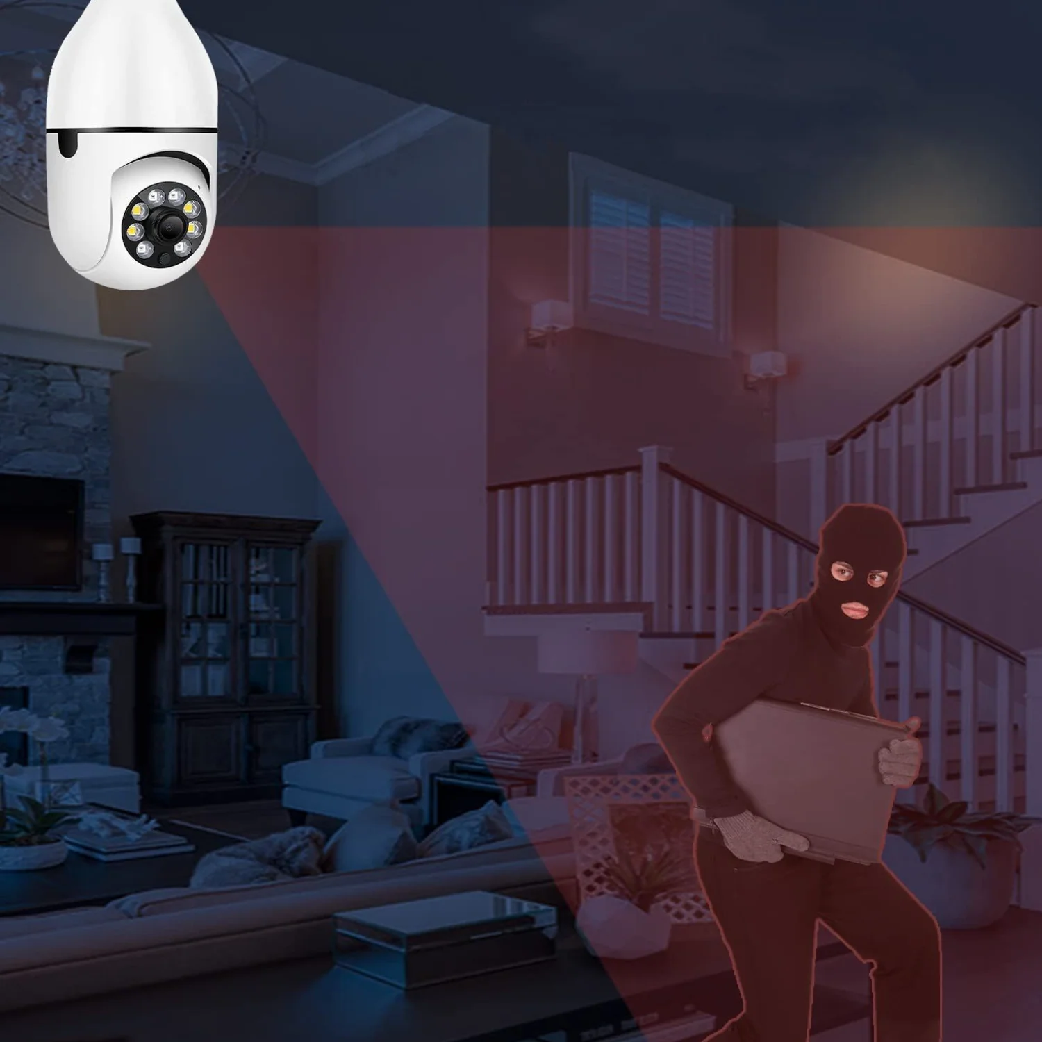 Wireless Indoor / Outdoor Smart HD Light Bulb Security Camera - Image 7