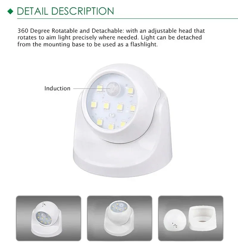 Wireless LED spotlight with motion detector – 360° rotatable & energy-saving - Image 6