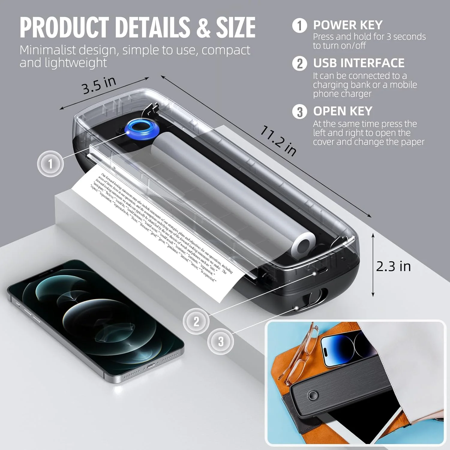 Wireless Portable Inkless Thermal Printer - Image 6