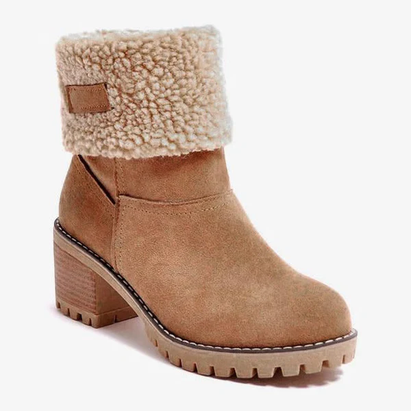 Womens Block Heel Snow Boots | Warm & Stylish - Perfect Winter Gift - Image 2