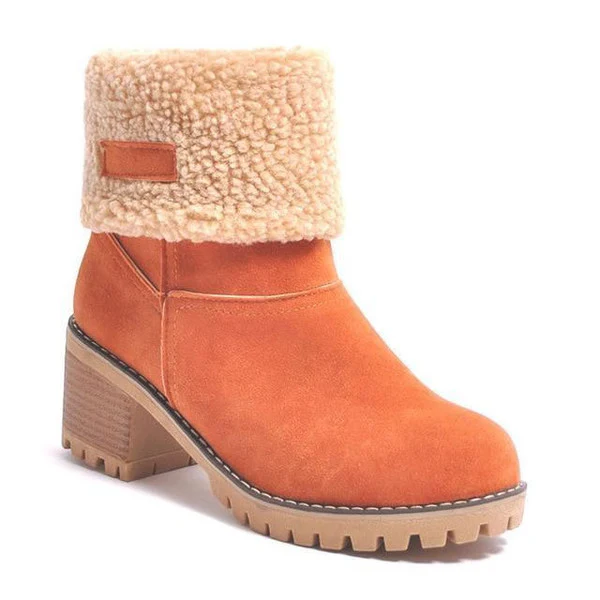 Womens Block Heel Snow Boots | Warm & Stylish - Perfect Winter Gift - Image 4