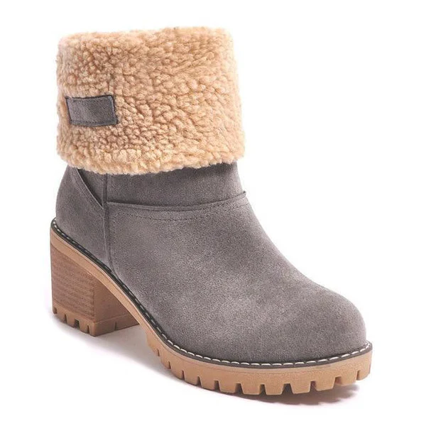 Womens Block Heel Snow Boots | Warm & Stylish - Perfect Winter Gift - Image 5