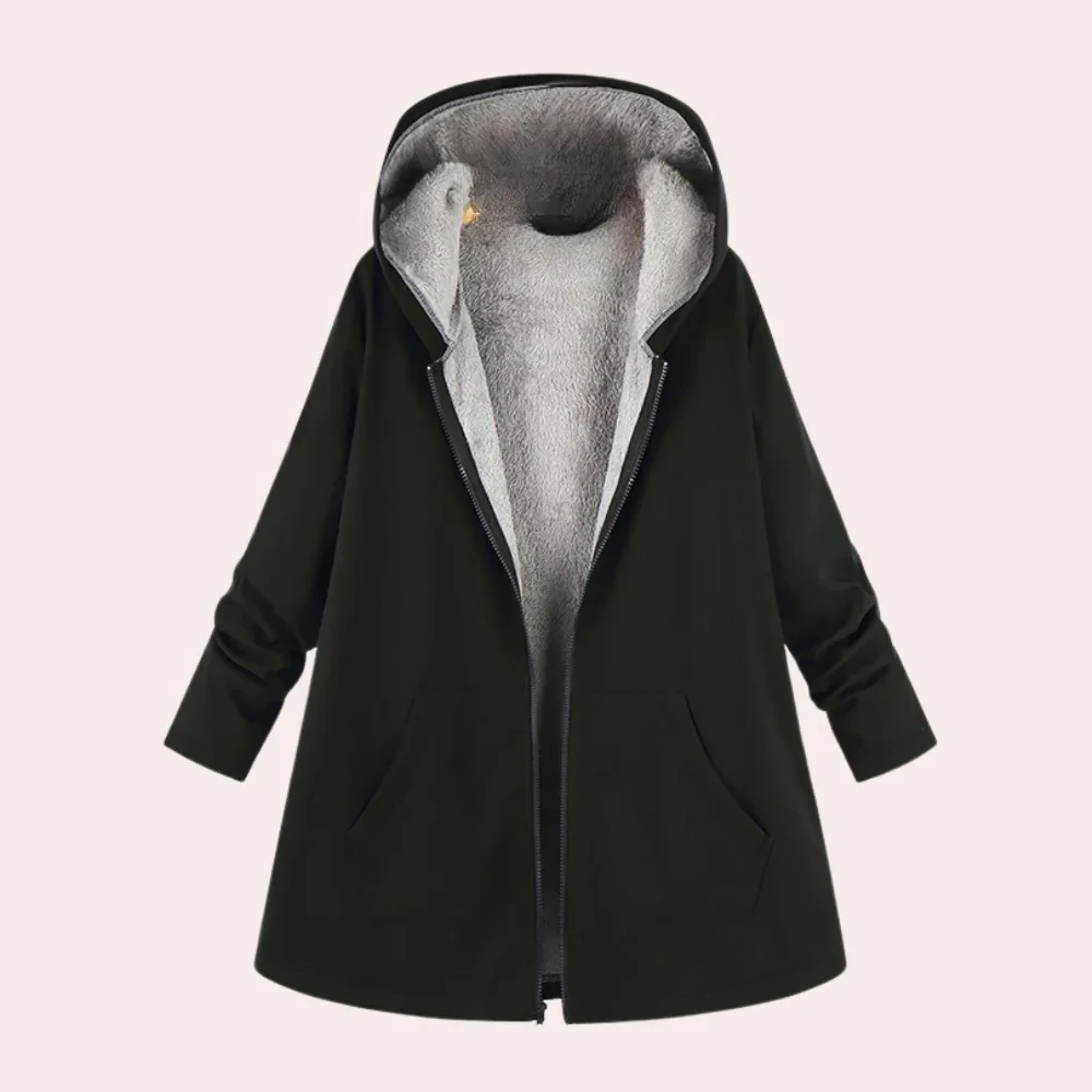 Women's Casual Warm Hooded Jacket - Image 4