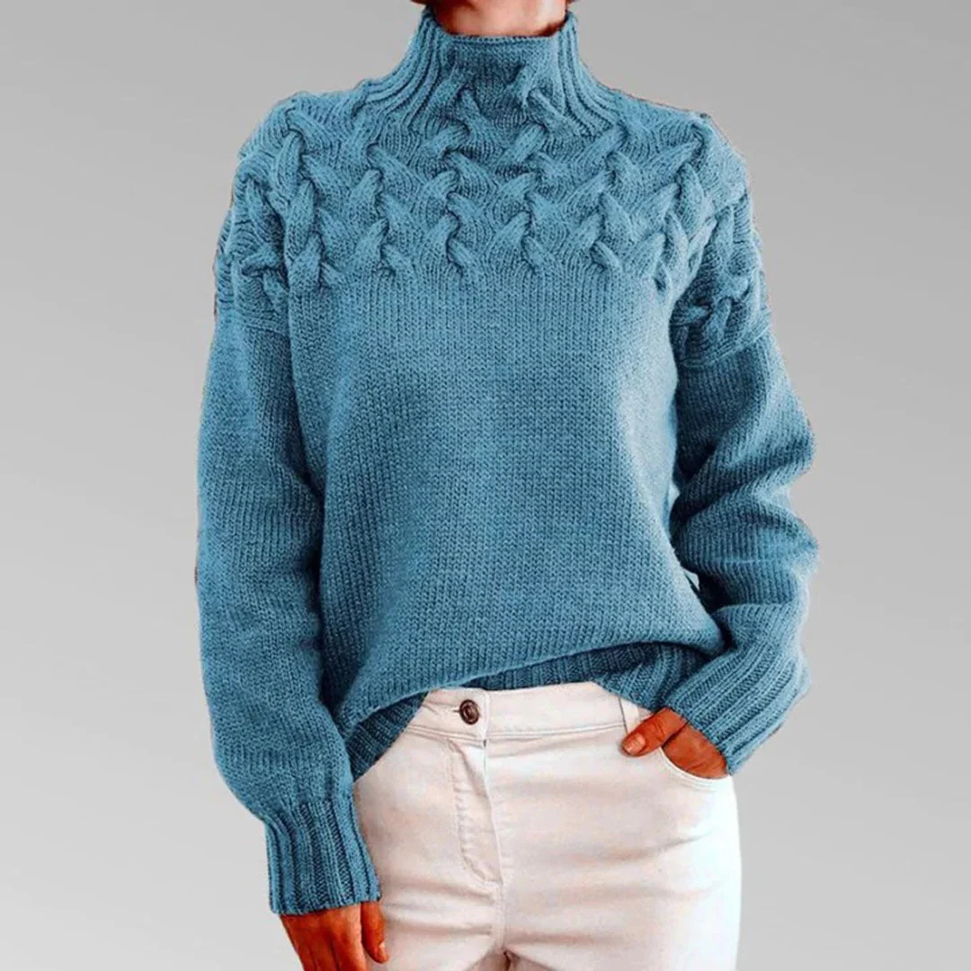 Women's Knitted Turtleneck Sweater - Image 2