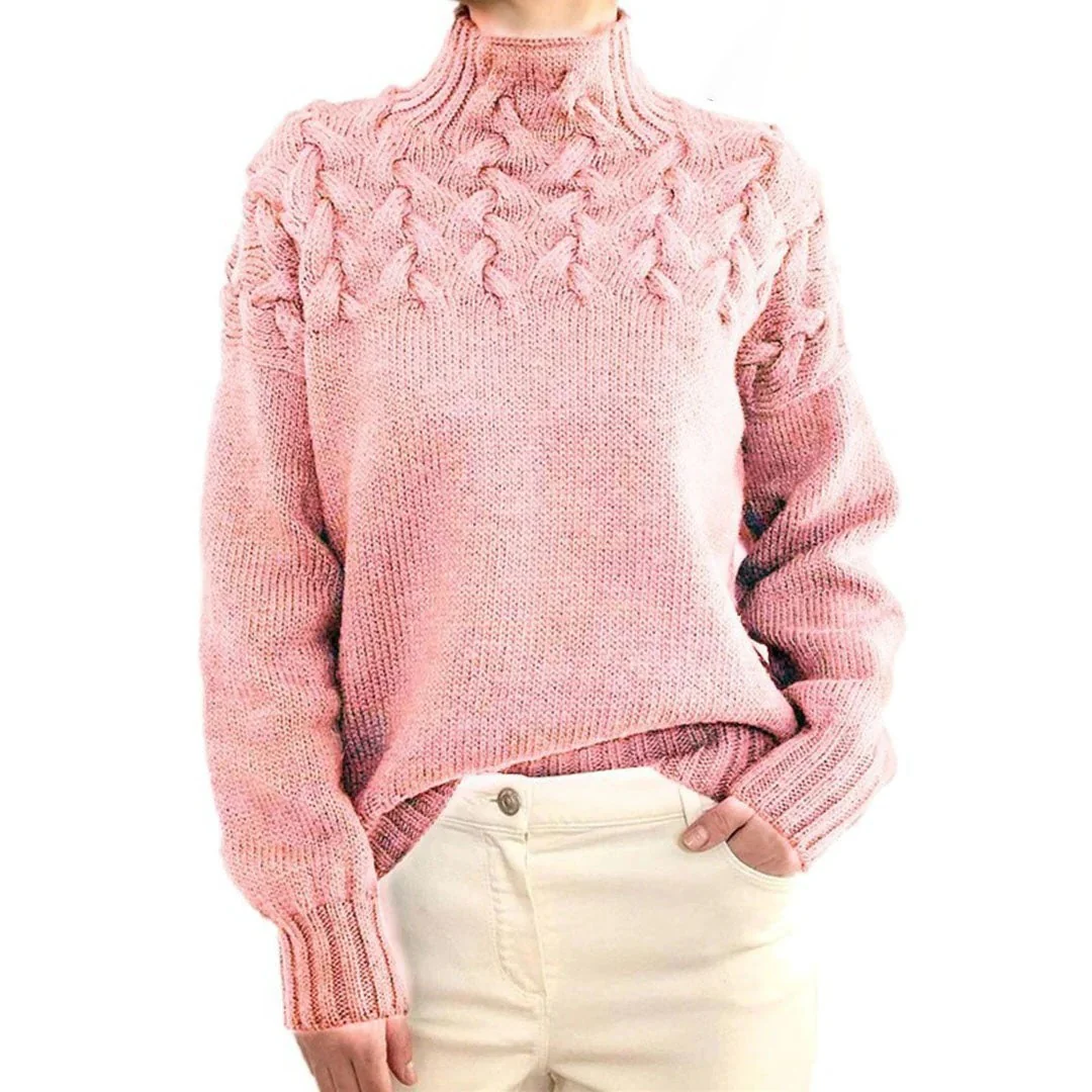 Women's Knitted Turtleneck Sweater - Image 3