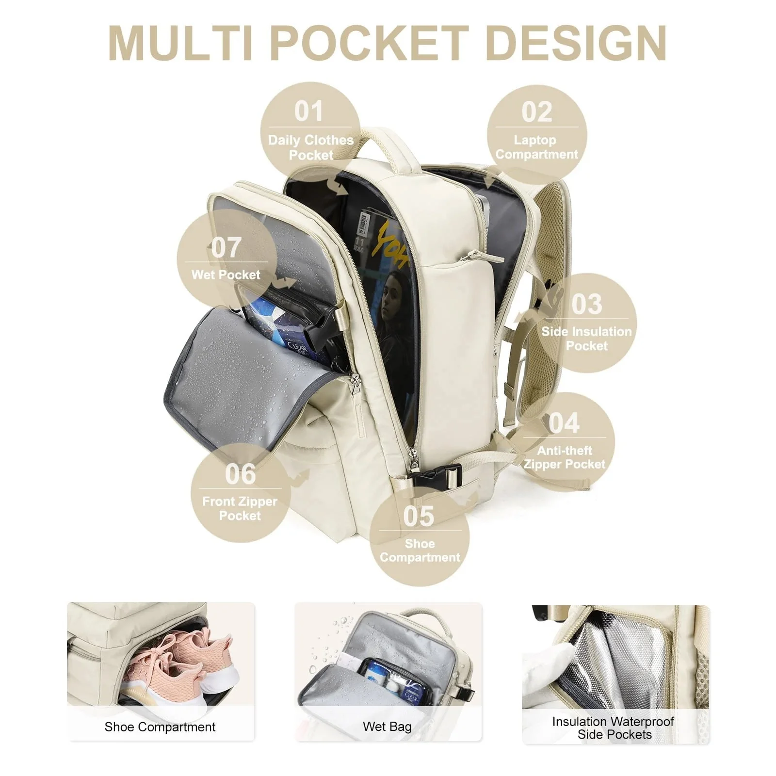 Women's large waterproof hiking backpack - Image 2