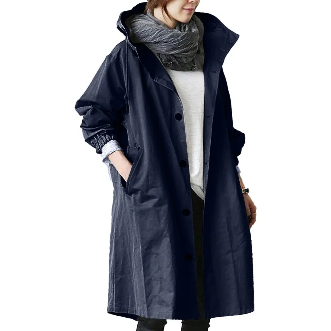 Women's Long Waterproof Raincoat - Image 3