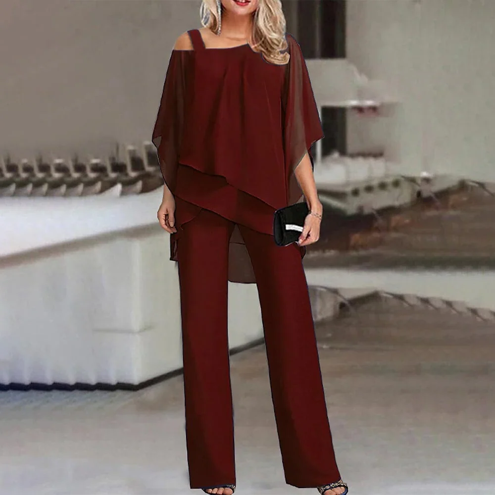 Women's Two-Piece Set| Elegant two-piece set with cold shoulder - Image 2