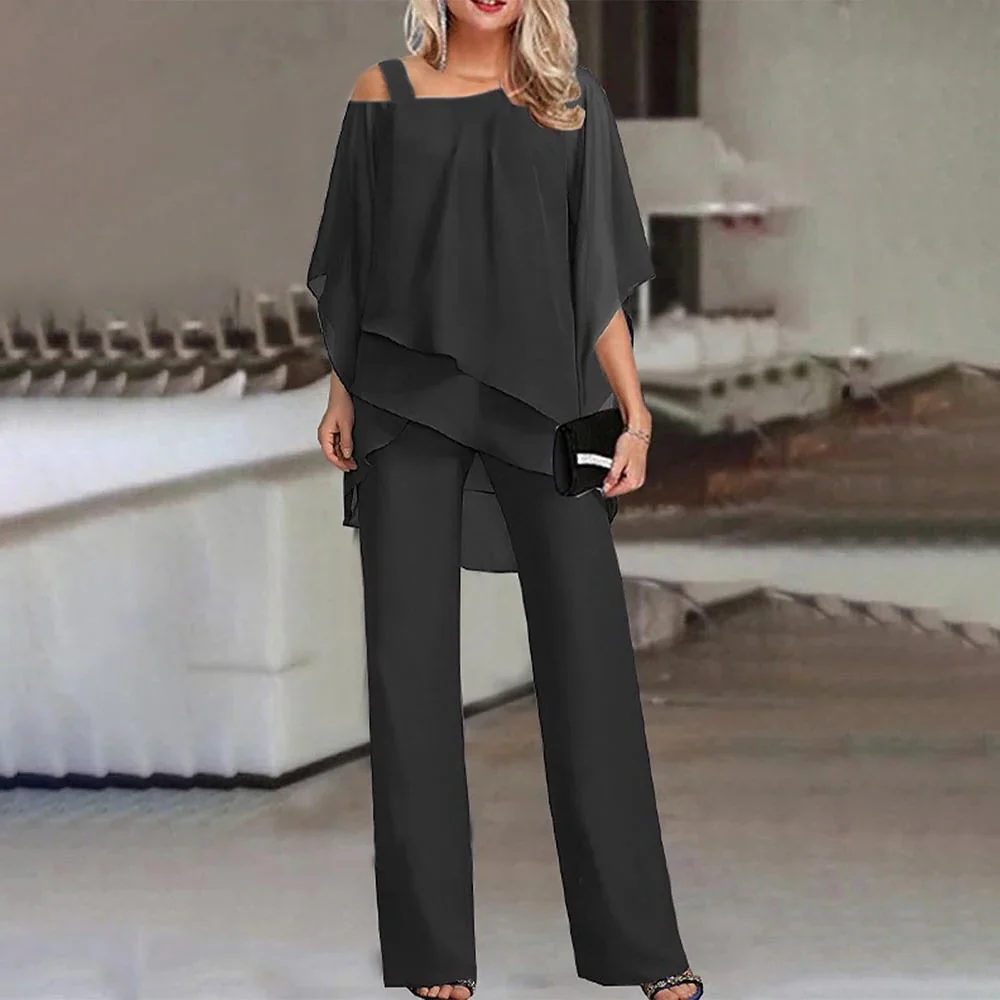 Women's Two-Piece Set| Elegant two-piece set with cold shoulder - Image 4