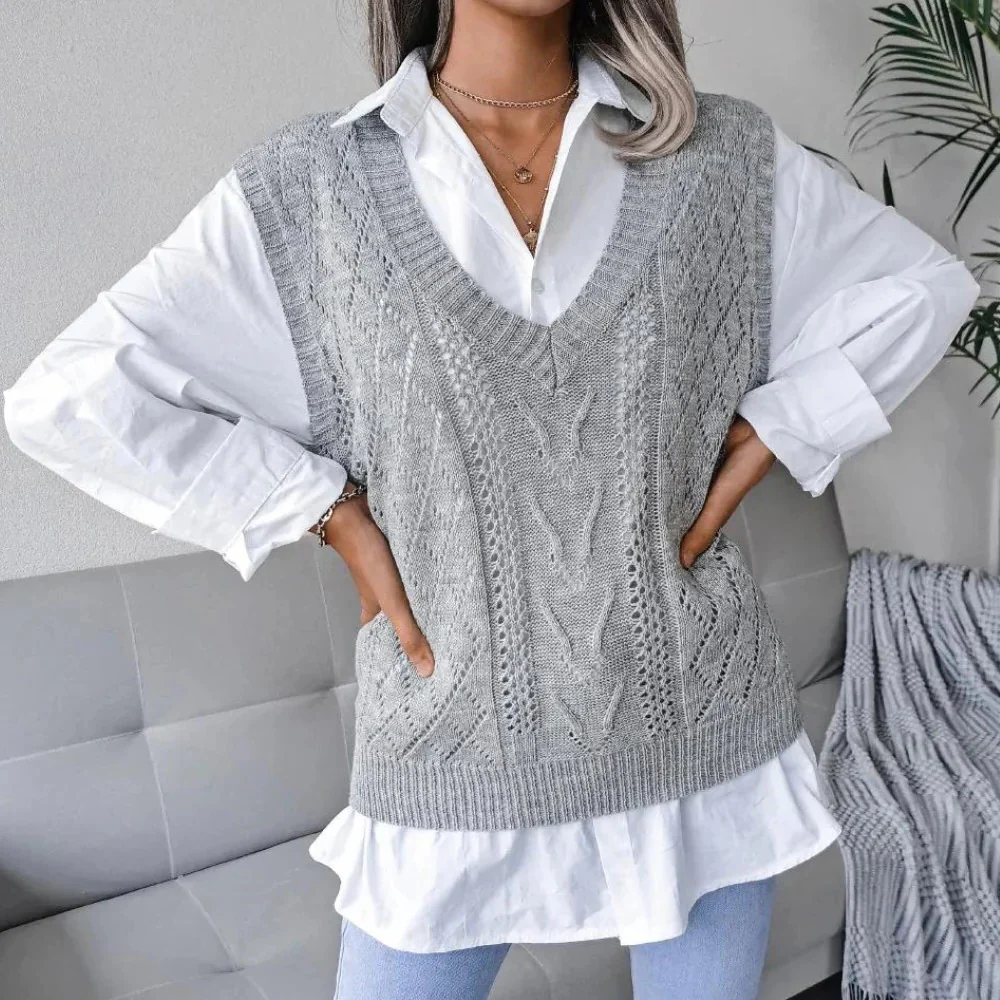 Women's V-Neck Knitted Cardigan - Image 2