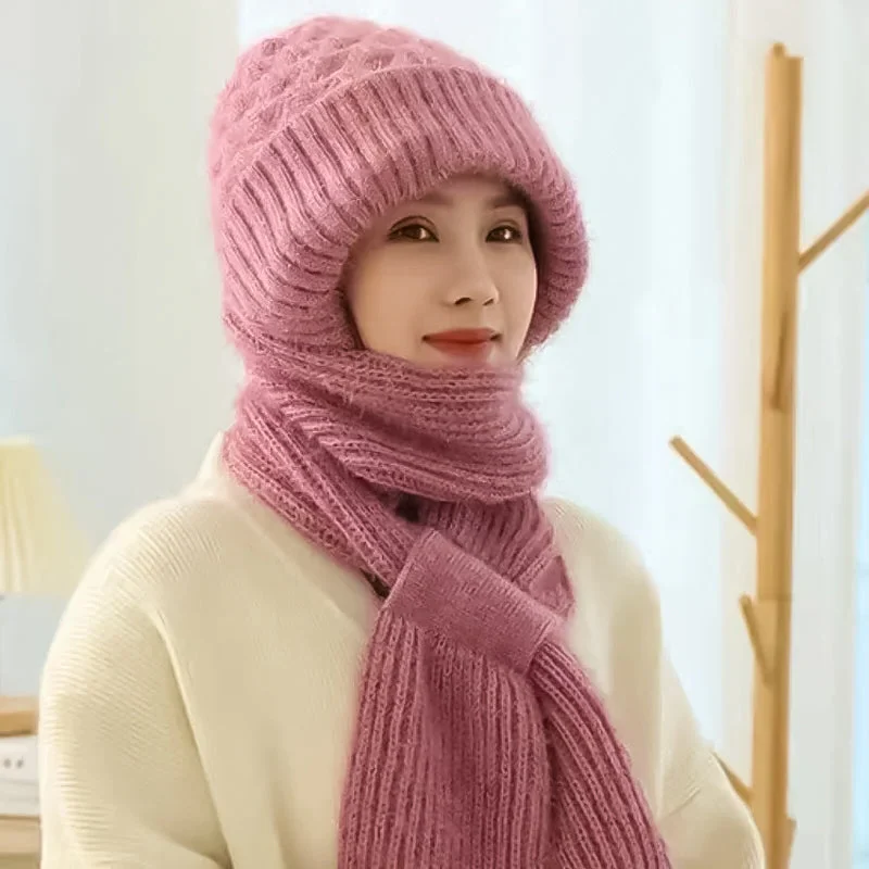 Women's Winter Integrated Ear Protection Windproof Cap Scarf - Image 3