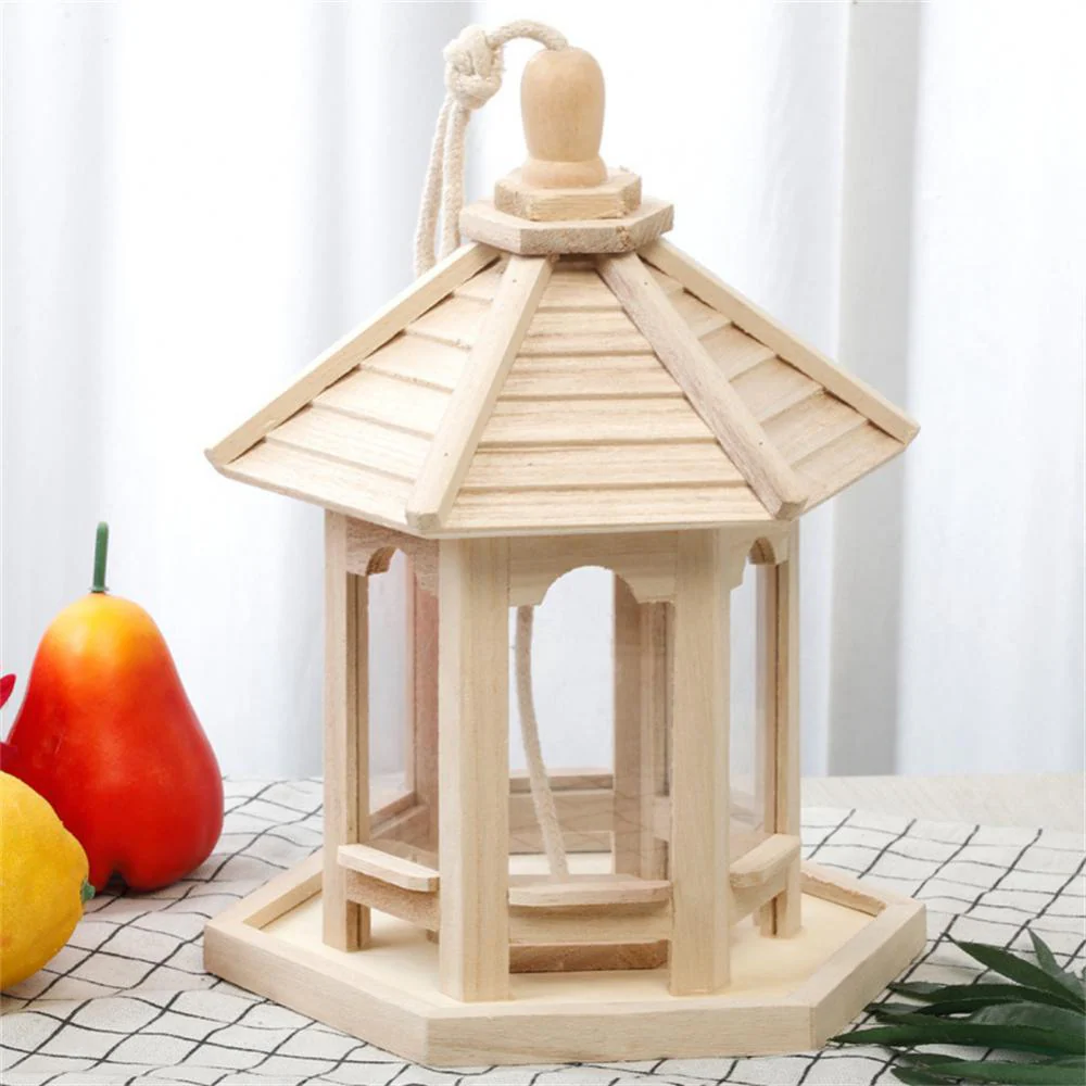 Wooden Transparent Household Bird Feeder - Image 7