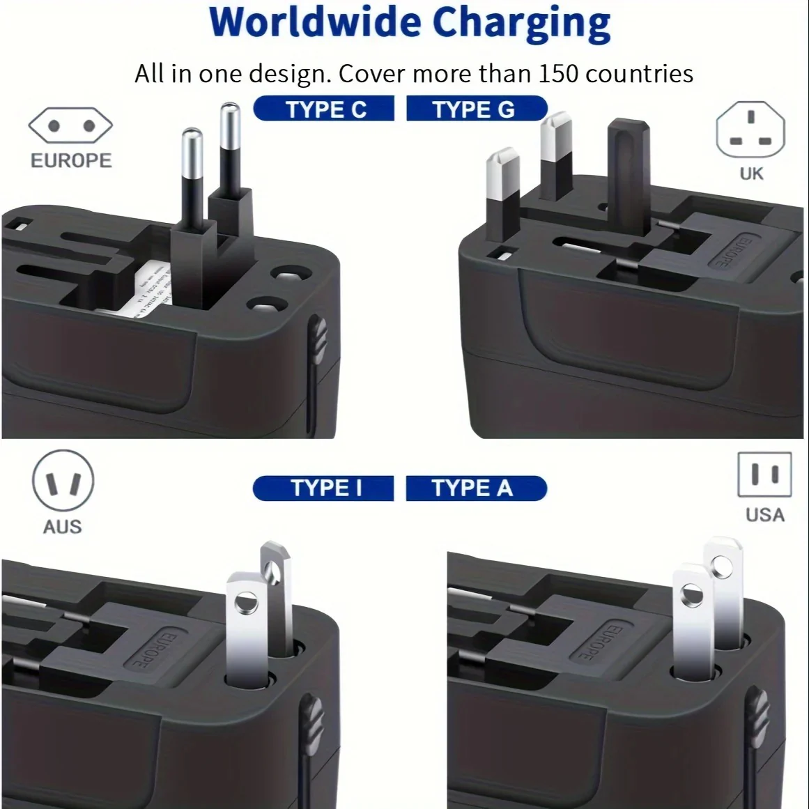 Worldwide Travel Adapter with Dual USB Charging Ports - Image 9
