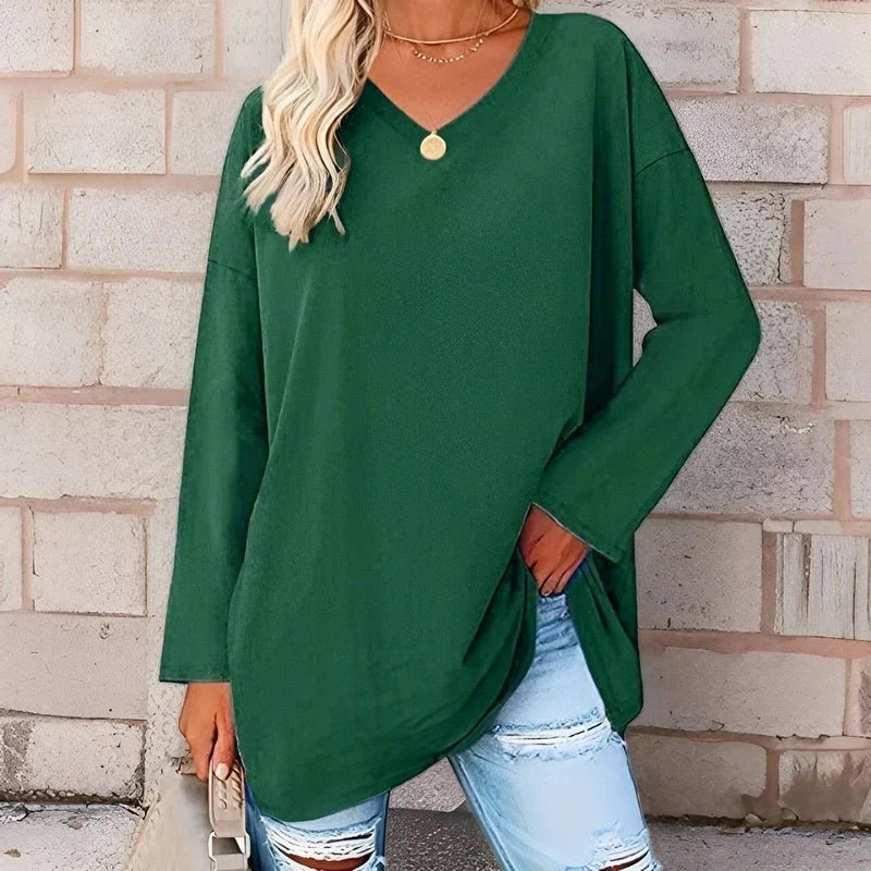 Your Trendy Long-Sleeved Shirt With V-Neck For Comfort - Image 4