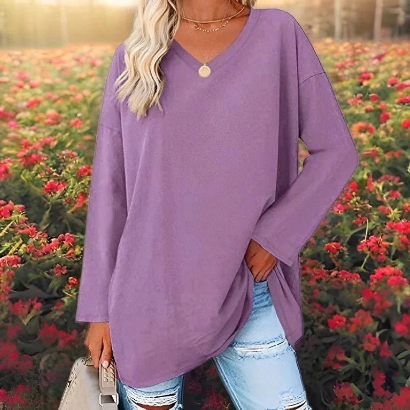 Your Trendy Long-Sleeved Shirt With V-Neck For Comfort - Image 5