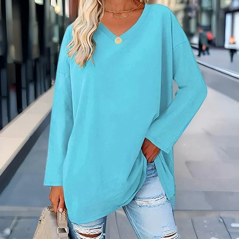 Your Trendy Long-Sleeved Shirt With V-Neck For Comfort - Image 6