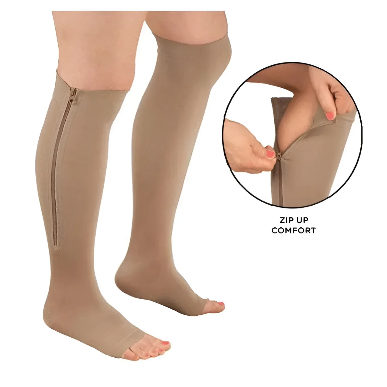 Zippered Compression Socks Support Stockings 20-30 mmHg - Image 3